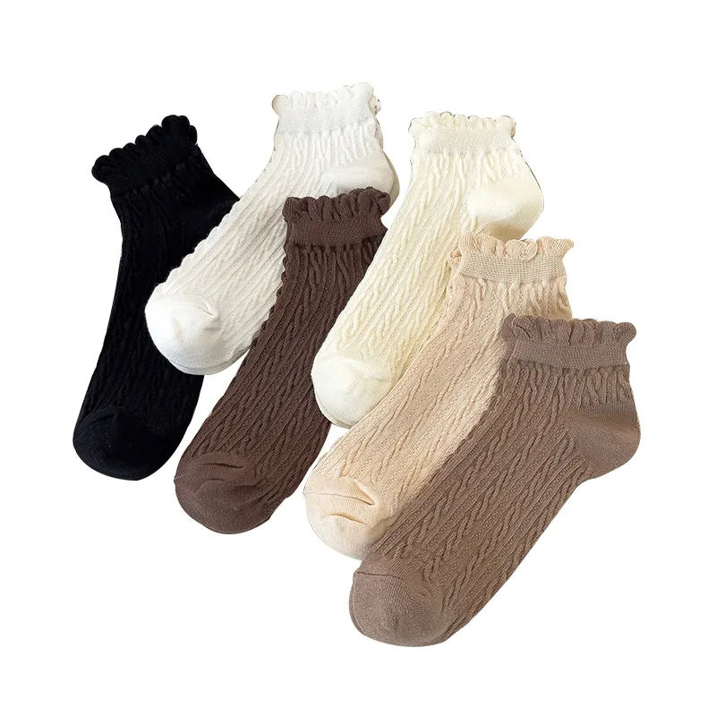 

Spring and summer new socks ladies cute Korean mesh breathable card silk boat socks hollow solid color trend socks thin wholesal