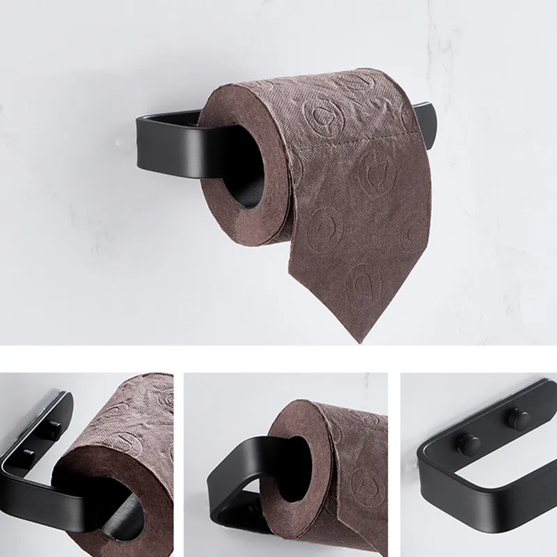 Настенная вешалка для полотенец алюминиевая черная матовый черный держатель