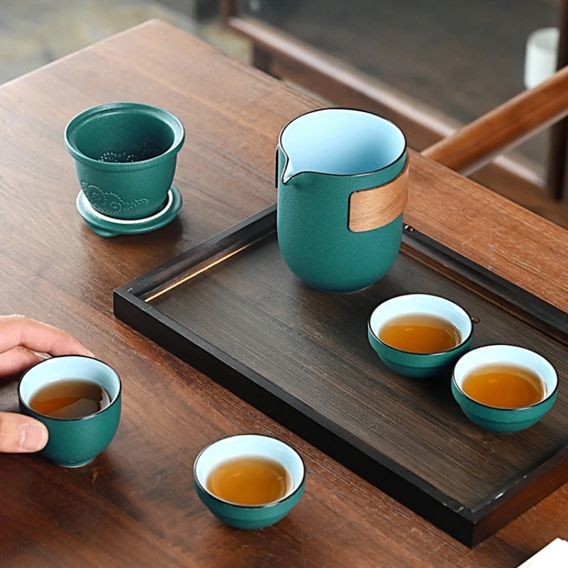 

Quick Cup Portable Travel Tea Set Mini 1 Pot 2 Cups 4 Cups Car Office Home Gift Set