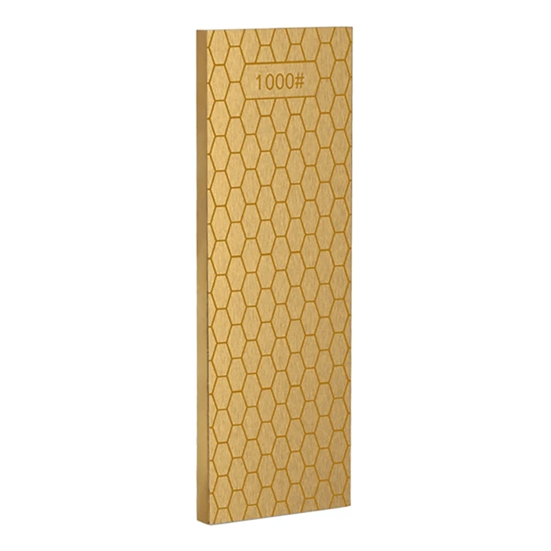 

New-Diamond Sharpening Stone 2 Side Grit 400/1000 Titanium Plating Diamond Plate Honing Stone 8-Inch Hone Sharpener