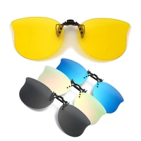 polarized clip on sunglasses over glasses cateye clip on eyeglasses men women yellow night vision glasses for car driving 900l12