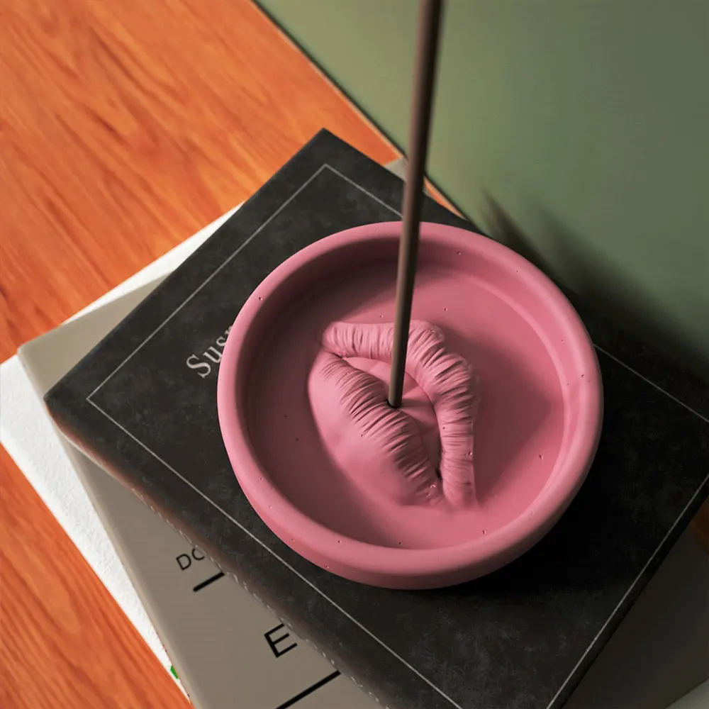 Бетонная форма для благовоний Boowan Nicole Sexy Lips креативный держатель украшение дома