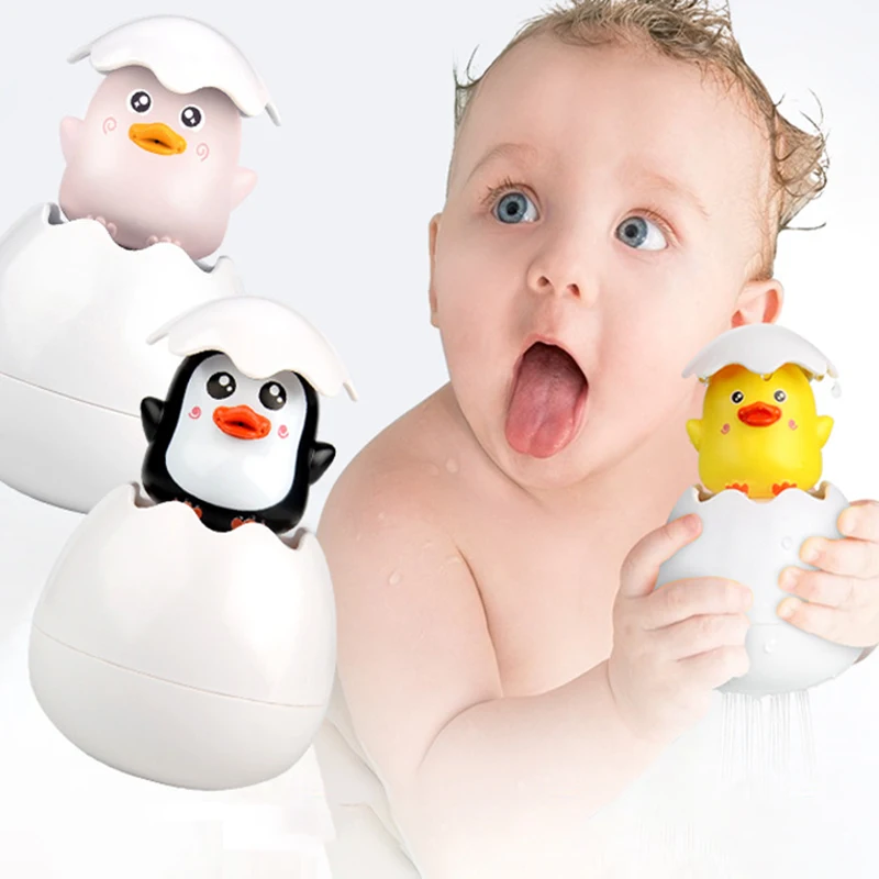 

Baby Bathing Toy Kids Cute Duck Penguin Egg Water Spray Sprinkler Bathroom Sprinkling Shower Swimming Water Toys For Kids Gift