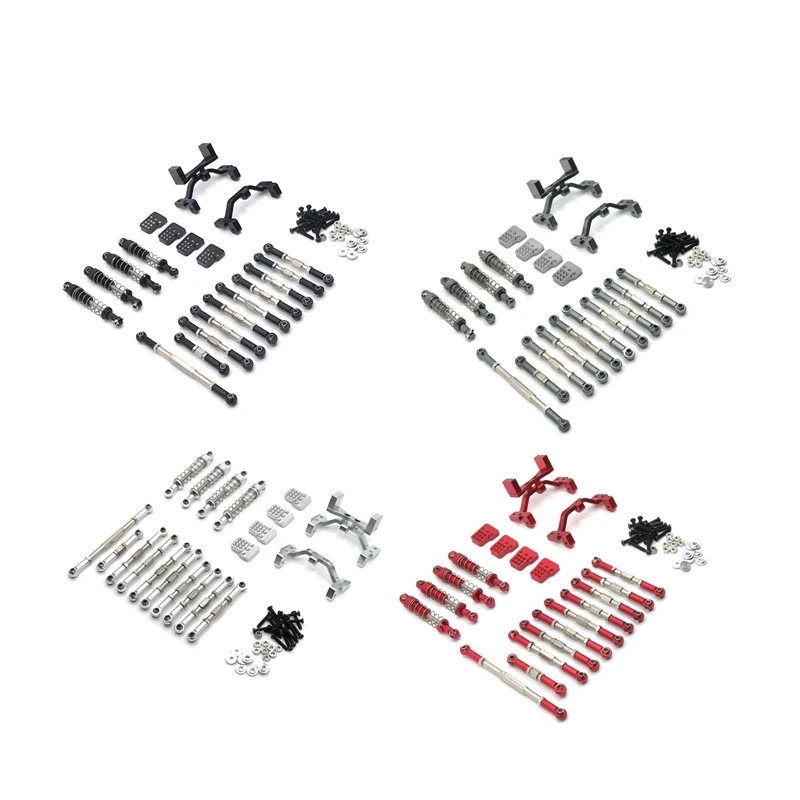 

Metal Steering Link Rod Pull Rod Mounts Shock Absorbers Set For WPL C14 C24 C24-1 1/16 RC Car Upgrade Parts