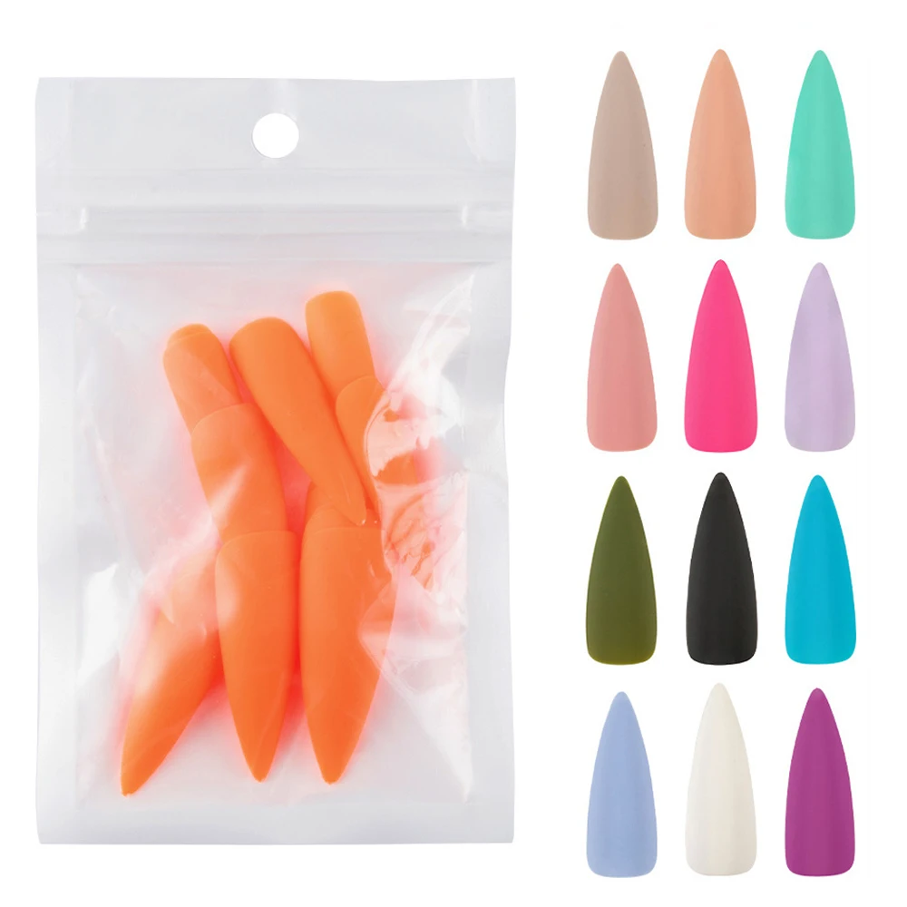 

20Pcs Matt Solid Color Full Cover Long Stiletto Nails Tips Manicure Press on False Nail Art Tips Supplies for Professionals