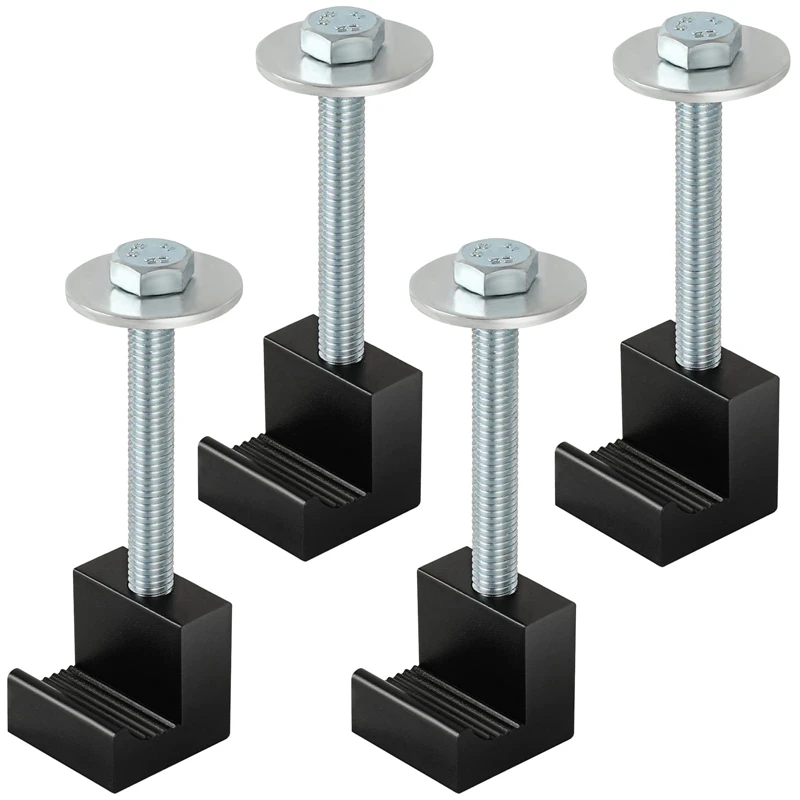 

Spot Goods Truck Tool Box Mounting Kit, Tool Box Tie Downs Aluminum Alloy J Hook Crossover For Pickup Truck 4 Pack, Black