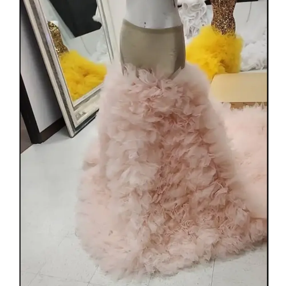 Длинная фатиновая юбка-макси с оборками 42 дюйма 70 дюймов