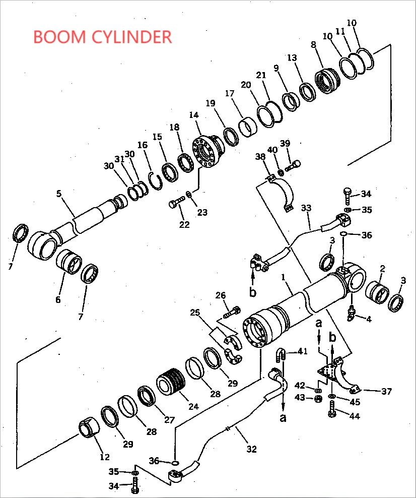 Комплект уплотнений для цилиндра KOMATSU PC310-5 BOOM/ARM/BUCKET и комплект главного насоса