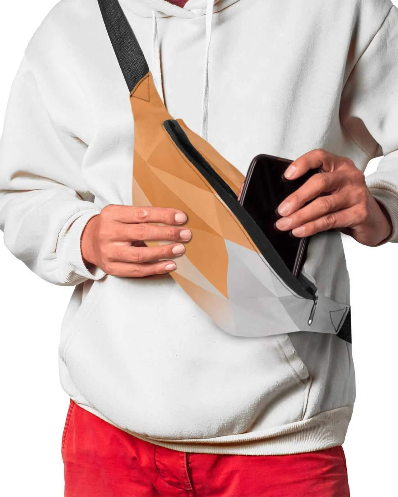 Поясная Сумка для телефона с абстрактным градиентом оранжевого серого и