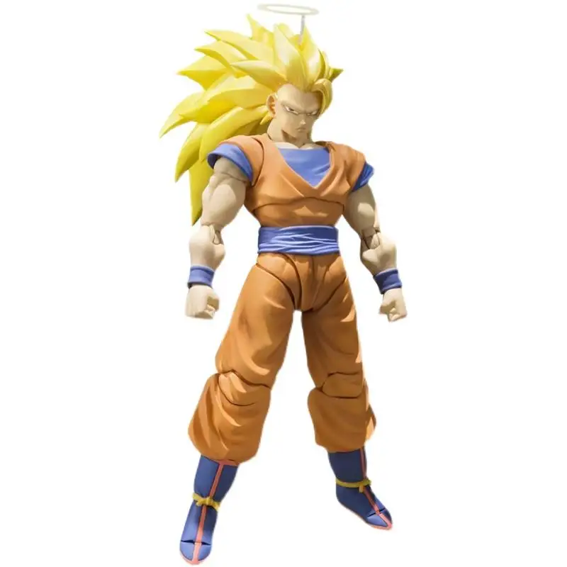 

Dragon Ball Z SHF Super three Super Saiyan 3 Son Goku Anime figure kids toys collect Model Christmas gift Ornaments