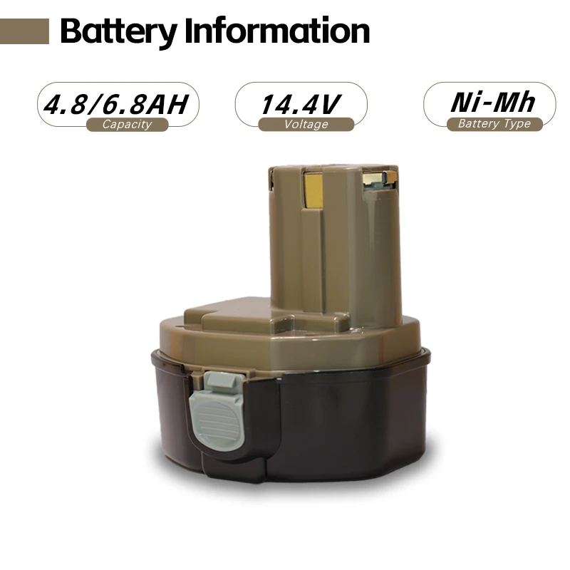 

For Makita Power Tools Battery 14.4V 4800mAh 6800mAh Rechargeable Batteries for 1420 1422 1433 1434 1435 1435F PA14 192600-1