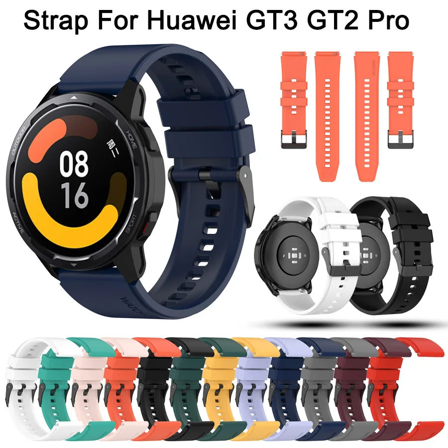 

22mm Official Silicone Band Straps For Huawei Watch GT2 GT 2 Pro Sports Wrisband Huawei GT 3 GT3 46mm Replacement Bracelet Belt