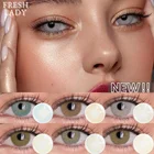 Контактные линзы FRESH LADY, официальный цвет, 1 пара, для ежедневного использования, светильник льные, светлые, контактные линзы ed, модные, аниме, красота, макияж, для учеников