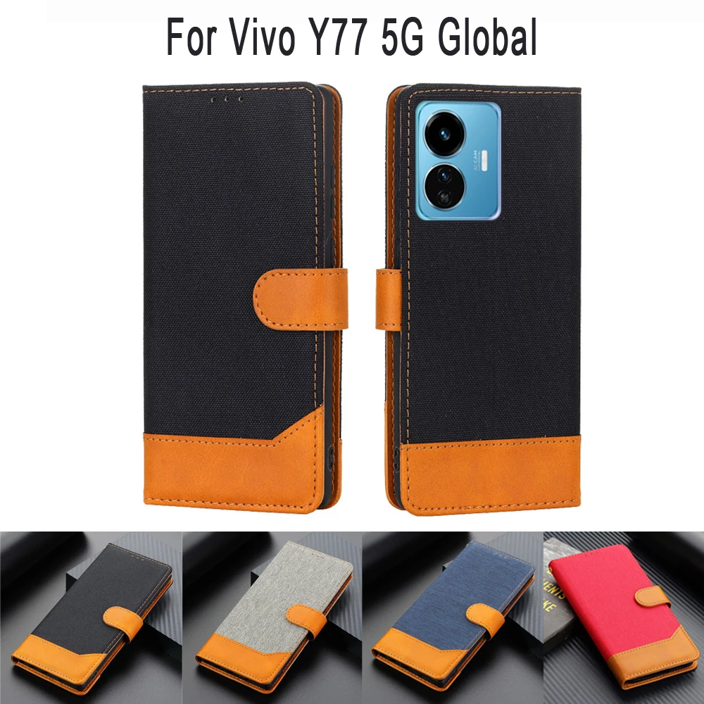 

Protection Book Stand Flip Case For Vivo Y77 5G Global Etui Wallet Flip Cover Fund Coque чехол на Vivo Y77 5G 2022 Carcasa 6.58"