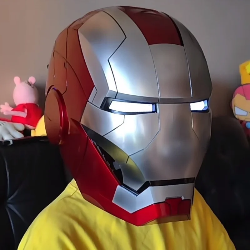 Iron Man 1:1 Helmet Mk5 Mk50 Avengers War Machine Cosplay Electric Open Close English Voice Remote Control Toys Christmas Gifts