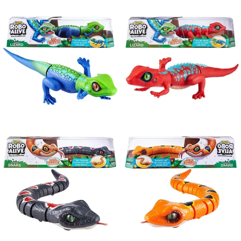 

Zuru Series 2 Robo Alive Slithering Crawl Snake Lurking Lizard Dinosaur Battery Powered Robotic Spoof Toys for Boys Gift