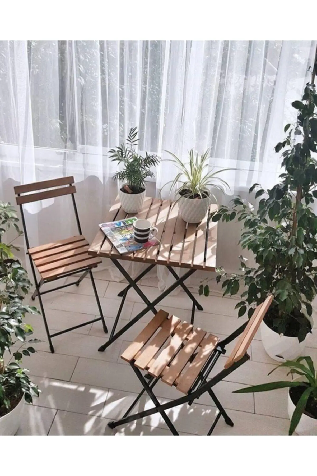 Набор стульев из орехового дерева для бистро балкона сада 1 стол 2 стула |