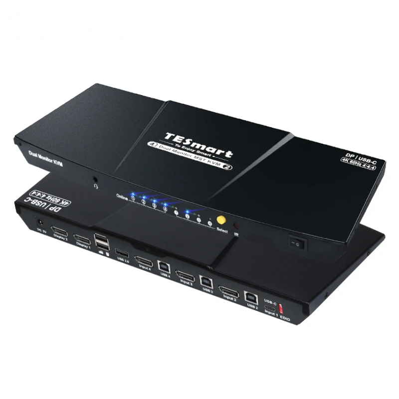 

4x2 DP USB-C KVM Switch 3840*2160@60Hz 4 ports 4 Input 2 Output Dual Monitor KVM Switch USB Displayport 4K 60Hz DP Switcher