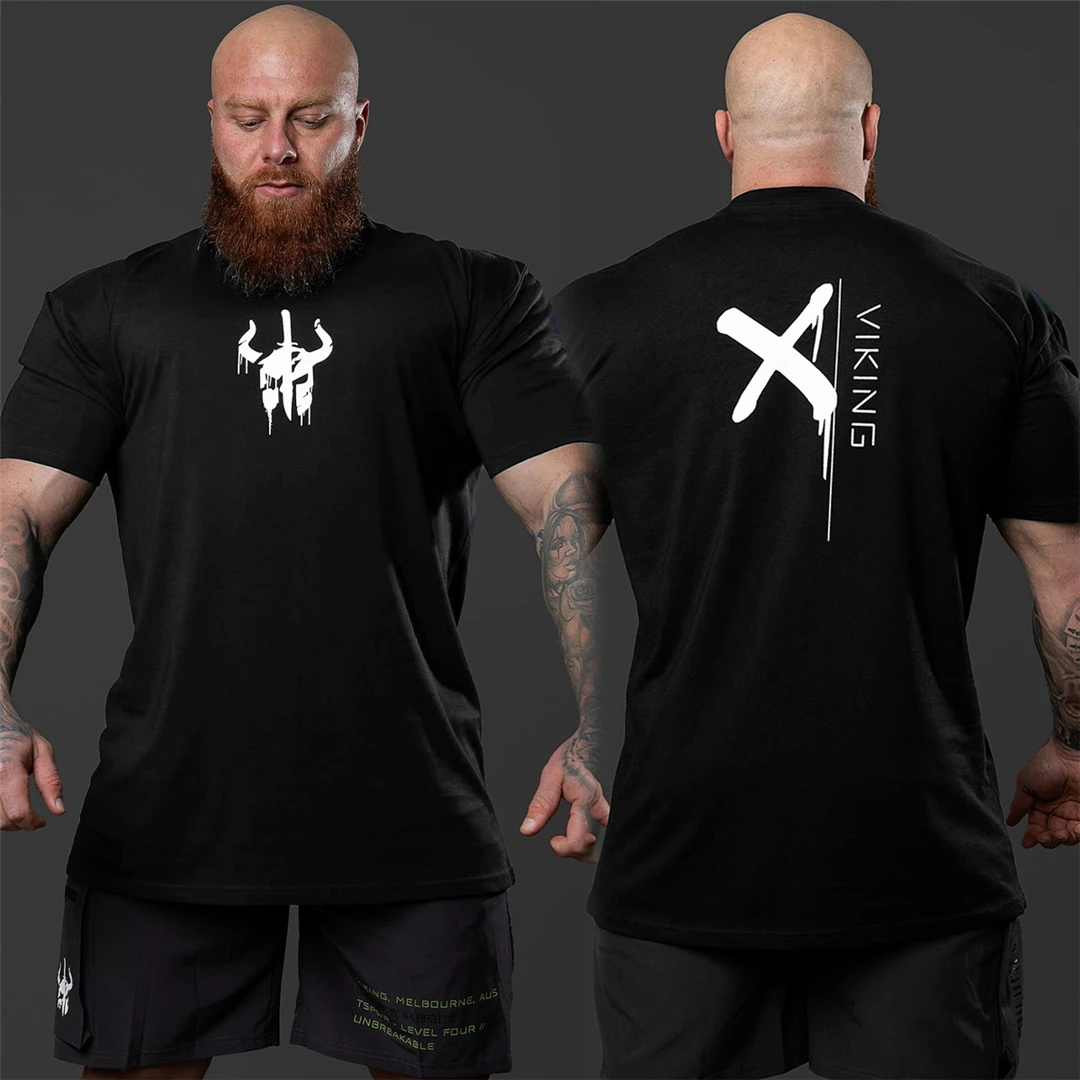 Футболка мужская хлопковая с коротким рукавом модная брендовая свободная майка