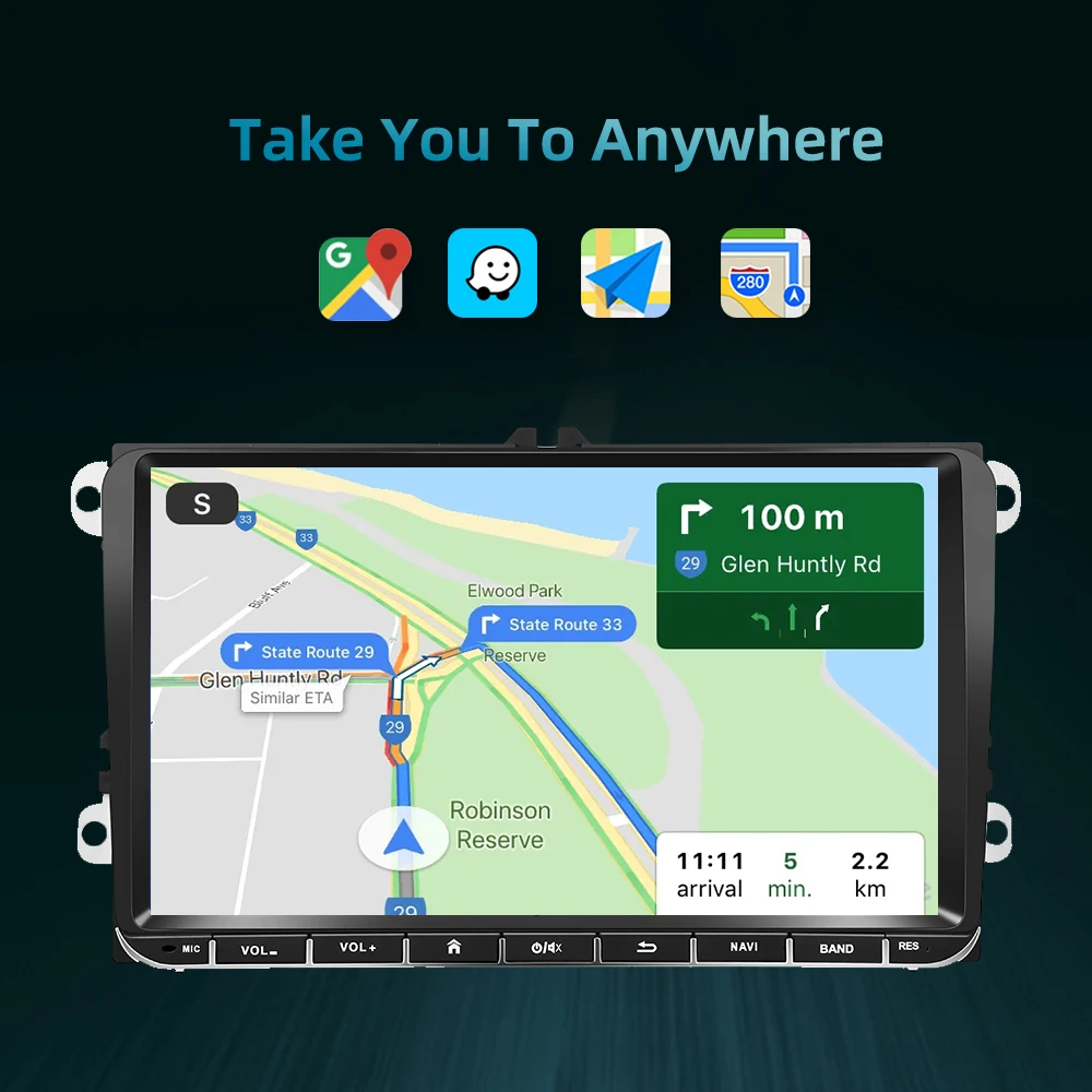 $95.69 Podofo 2 Din Android Car Multimedia Player 4G GPS Radio For VW Volkswagen Golf Polo skoda rapid octavia Radio Tiguan Passat b7