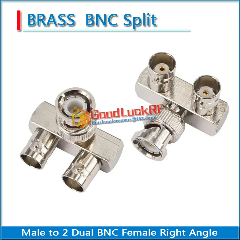 Q9 BNC папа на 2 двойных мама под прямым углом 90 градусов 3-полосный разветвитель RF