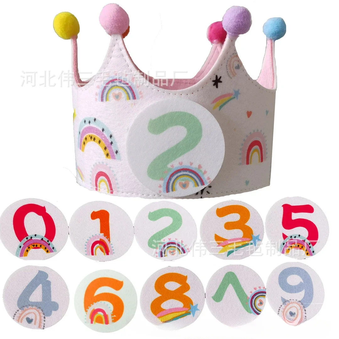 Украшения для вечеринок Радужный единорог фетровая удобная детская шапка на