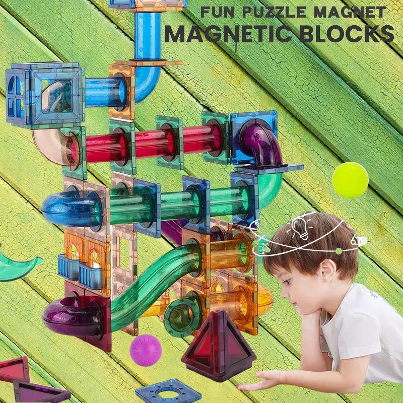 

Create Endless Fun and Learning with Magnetic Building Block Marble Track - The Ultimate DIY Education Toy