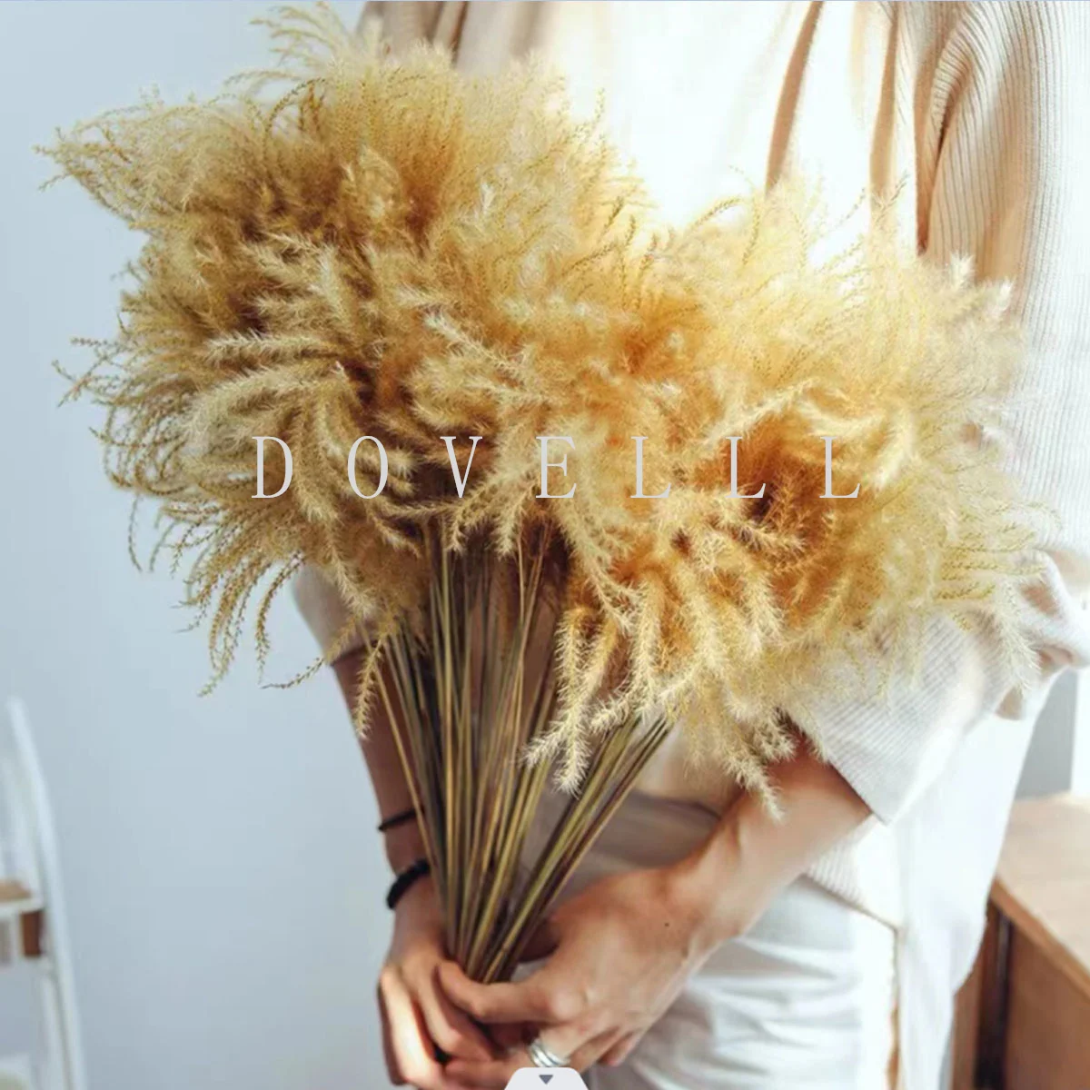 

DOVELLL новогодний декор, 1 букет натуральных пампасных трав, розы, букет, украшения, долговечный сушеный цветок для домашнего декора в стиле бохо