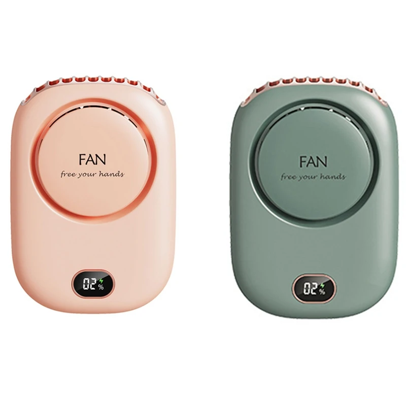 

2Pcs Fan USB Cooler Rechargeable Ventilador Travel Handheld Portable Silent Small Electric Cooling Fans,Pink & Green