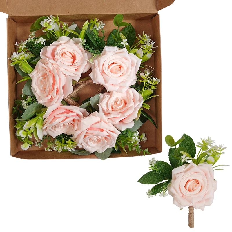 Свадебный цветок корсаж на запястье искусственный подружки невесты розы ручной