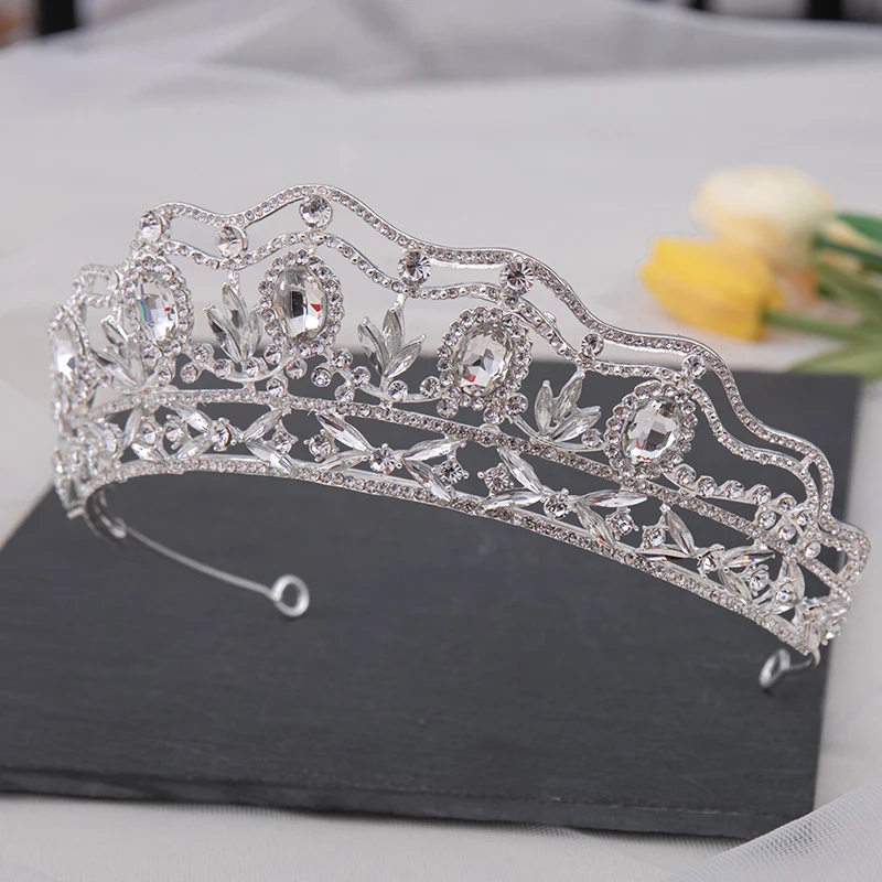 

Silver Crown Headband Wedding Dress Women's Wedding Retro Headwear Pearl Hair Band Wedding Rhinestone Accessories Bridal Crown
