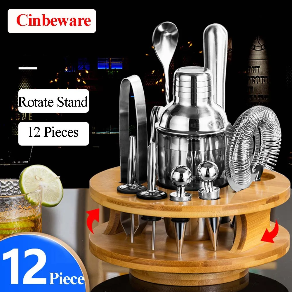 Набор инструментов для бара шейкер коктейлей ложка разлива Бамбуковая