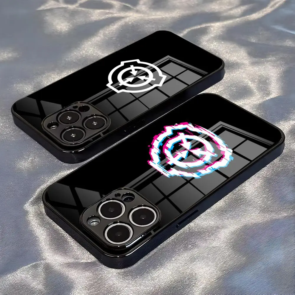Фото Чехол для телефона S-SCP F-Foundation для iPhone 17 Pro Max, 17e, 16, 15, 14 Pro Max, 13, 12 Plus, стеклянная накладка №1