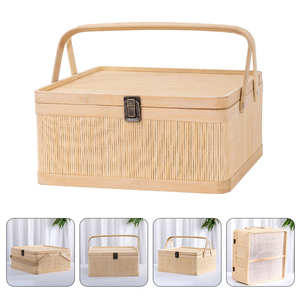 

Bread Storage Baskets Bamboo Candy Woven Vegetable Organizer Wicker Picnic Hamper Sundries Snack