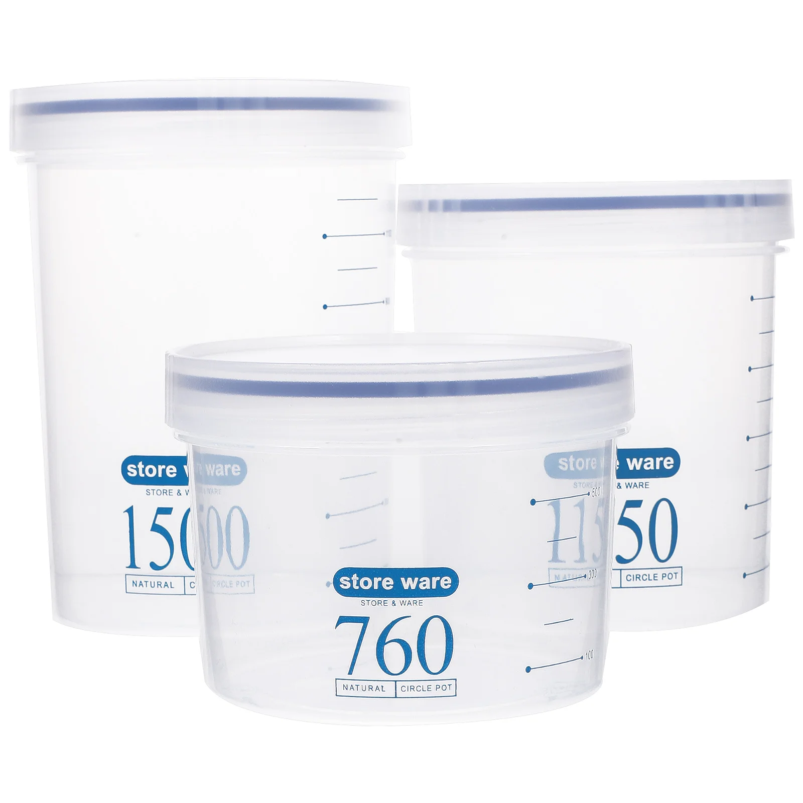

3Pcs Food Storage Jars Reusable Grain Storage Container Pasta Flour Cereal Rice Jar