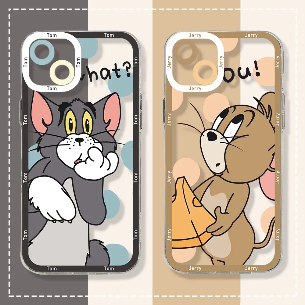 

Cartoon Toms and Jerries Phone Case for Xiaomi Redmi Note 12C 11 10 Pro Plus 10C K30 K40 K50 K60 4G 5G Transparent Cover Funda