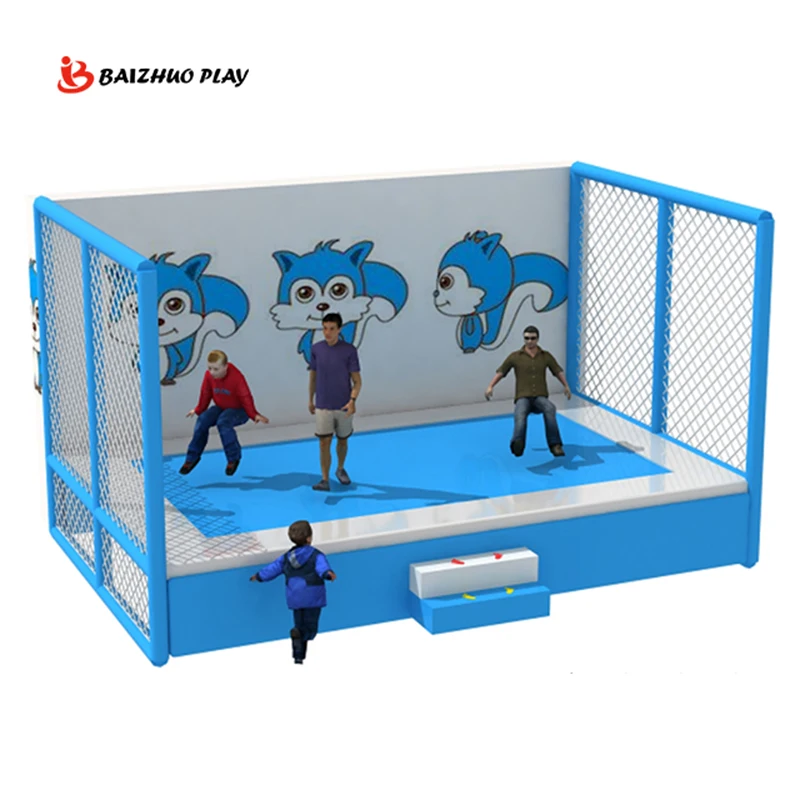 

Supermarket Park Family Indoor Steel Pipe Amusement Trampoline Fitness Entertainment Jumping Bed Discount Price