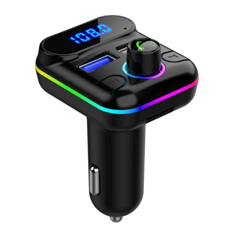 

Автомобильный громкой связи M33 Bluetooth совместимый 5,0 FM-передатчик двойное зарядное устройство USB MP3 модулятор плеер дисковый плеер