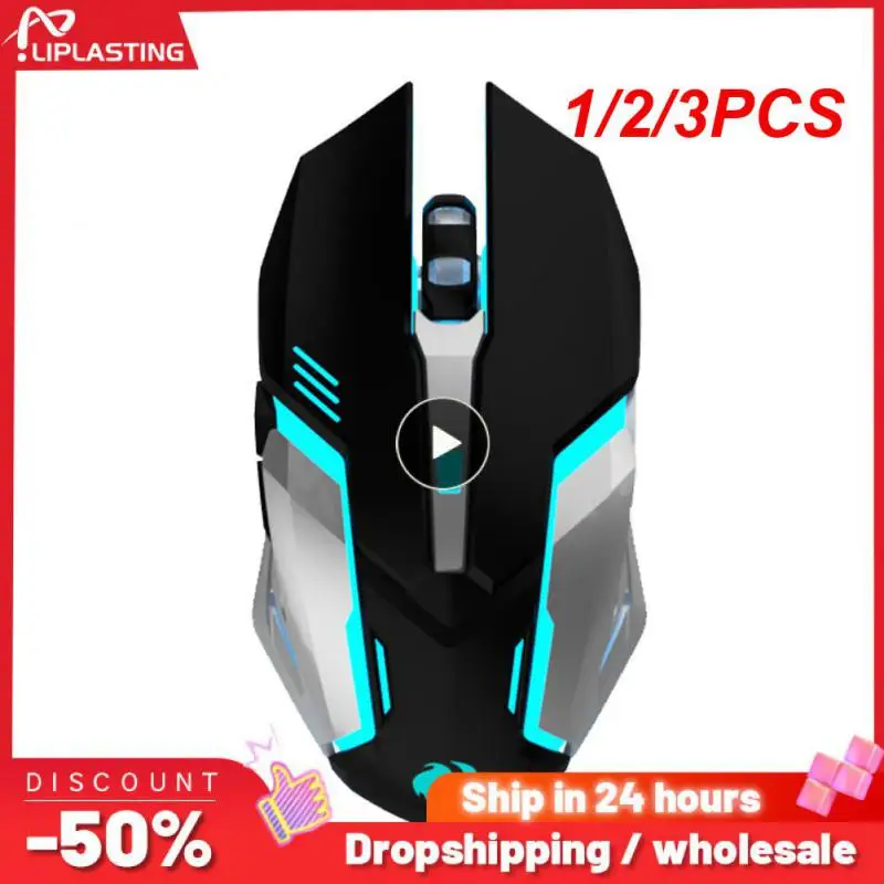 

1/2/3PCS Gaming Mouse Rechargeable 2.4GWireless Mouse Mute Ergonomic Mouse for Computer Laptop LED Backlit Mice for