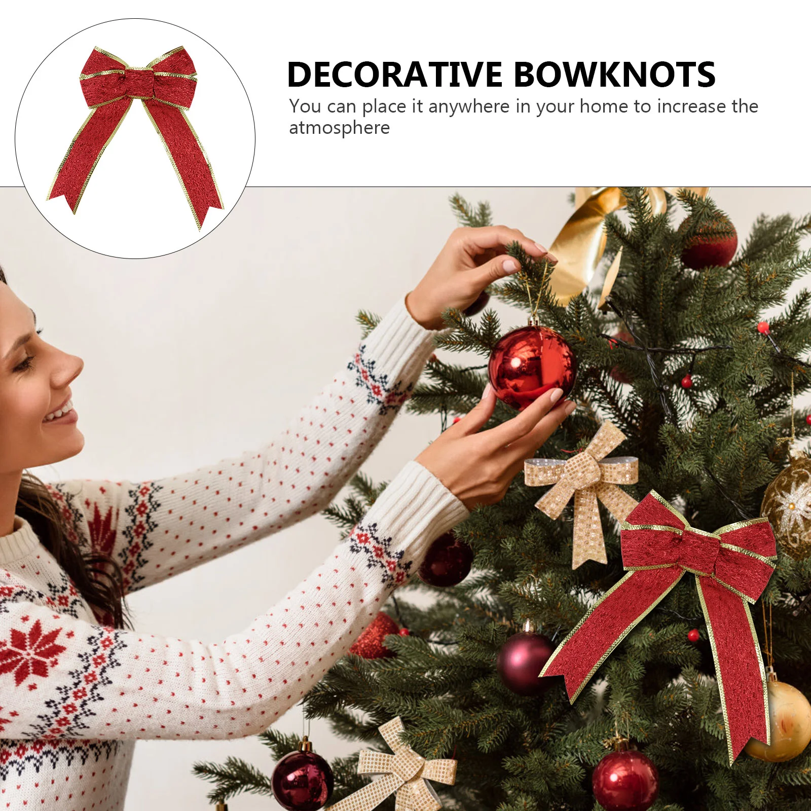 

Christmas Tree Bows Bowknot Bowxmas Decoration Decor Decorations Gifts Decorative Bellsglitter Garland Hanging Pendants