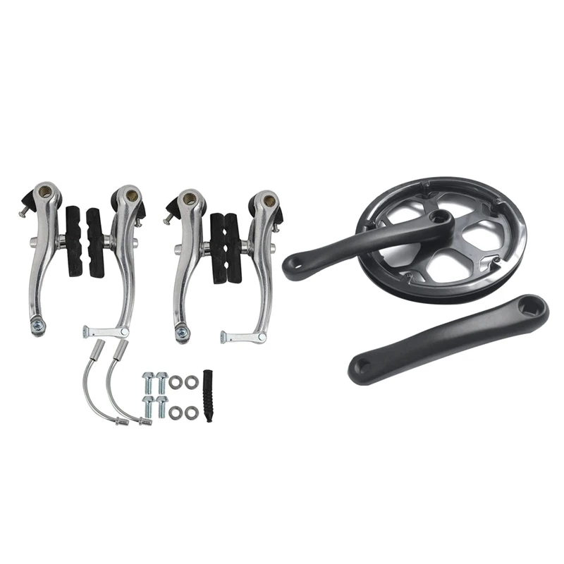 

2Pair V Brake Bicycle V Brake Mountain Bike V Brakes Clamp Set With Folding Bike Crankset 48T Square Hole 170Mm