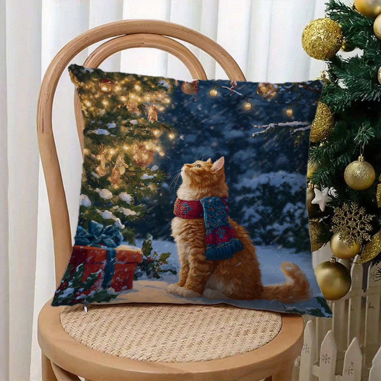 

Подушка «Ангел с елкой» подходит для дивана, автомобиля, спальни, декоративная наволочка, наволочка