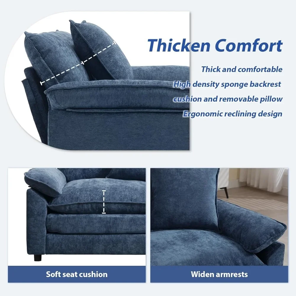 Современный набор больших стульев из 2 шт. удобный стул с акцентом синели большое