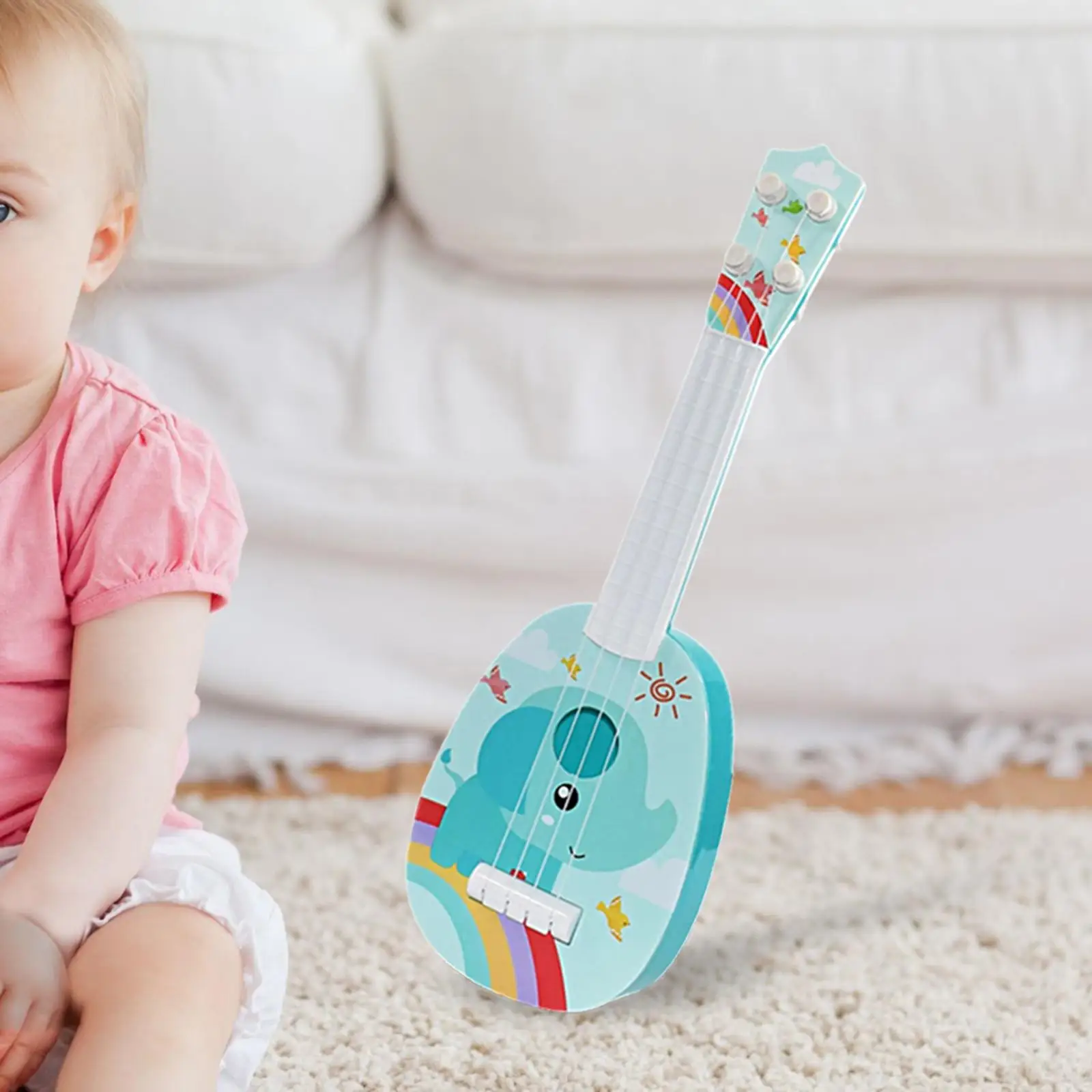 Realistic Ukulele Toys Adjustable Strings for Beginner Toddlers Kids | Toy Musical Instrument