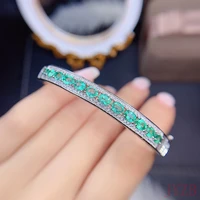 luxury 925 sterling silver platinum gold plated 100 emerald high carbon diamond flower bracelet wedding engagement jewelry