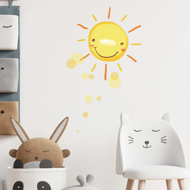 

Cartoon Smile Sun Wall Stickers For Kids Room Living Room Children's Bedroom Home Decor Wallpaper Decoration Mural Decals Stiker