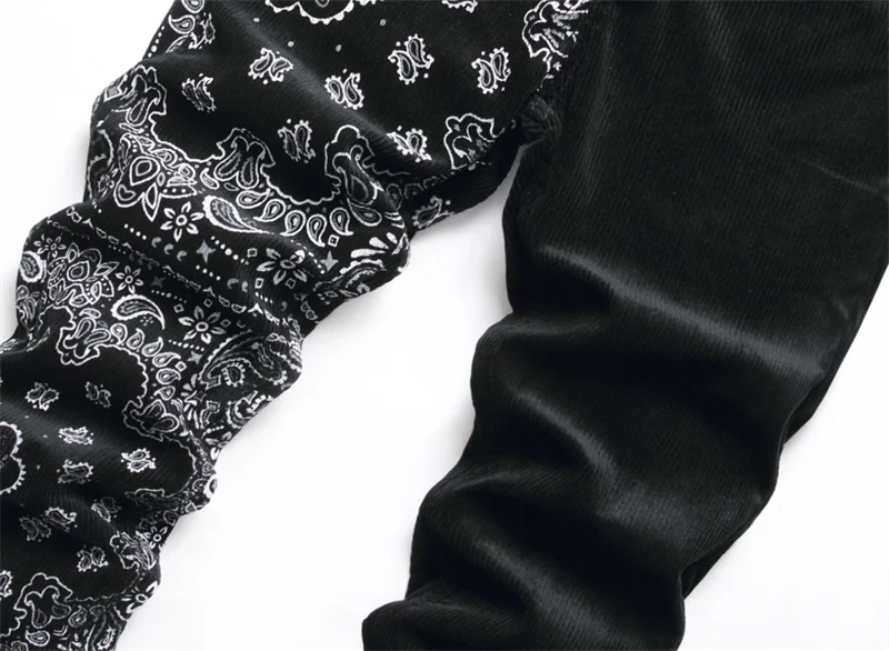 Men's Colorful Graffiti Printed Jeans Y2K Colorful Slim Fit Tapered Elastic Casual Pants Fashion Street Clothing Small Foot Pant