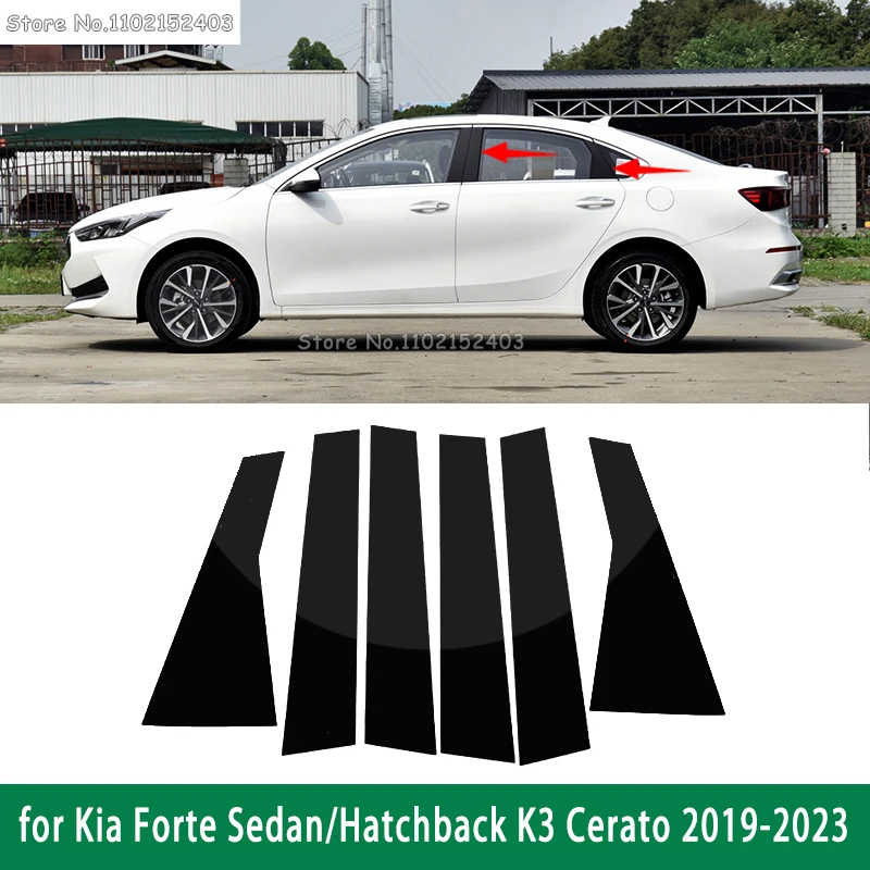 

for Kia Forte Sedan/Hatchback K3 Cerato 2019-2023 Car Pillar Posts Door Window Cover Trim Decorative Stickers Accessories