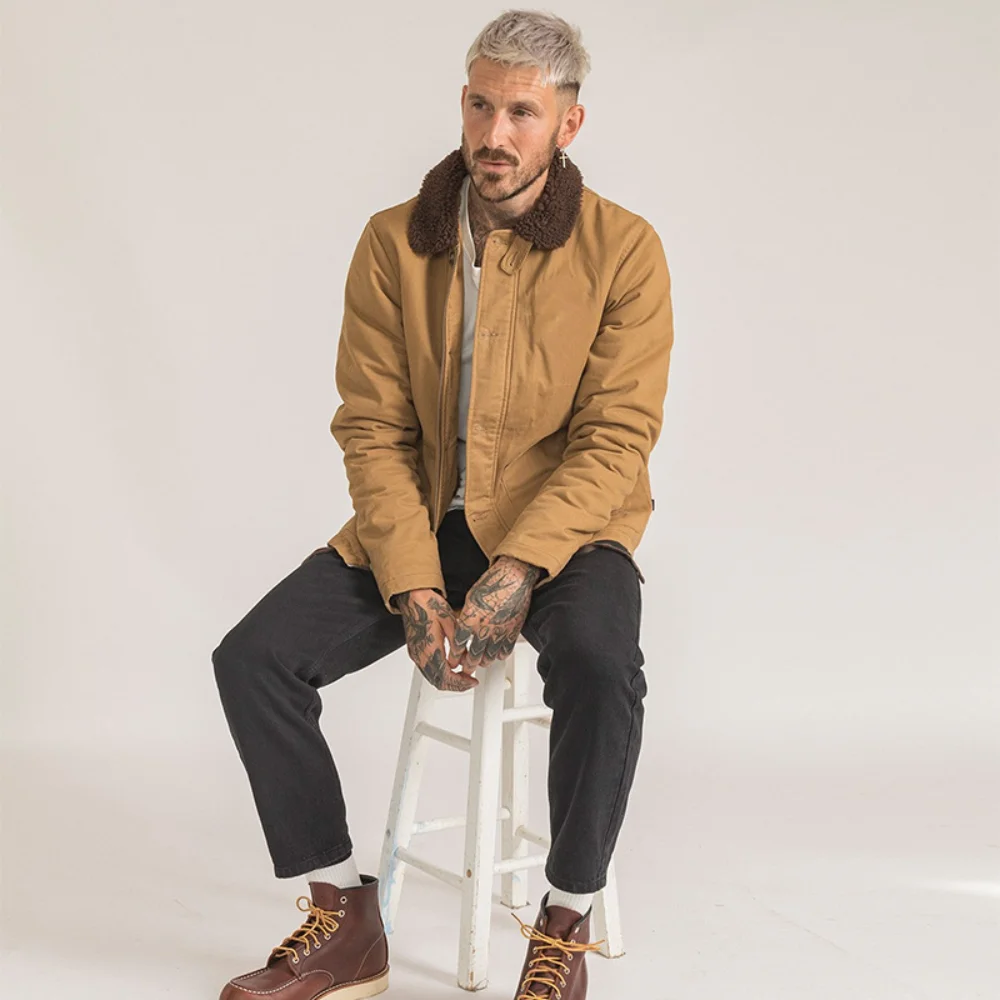 

Классический осенний однотонный палубный костюм для мужчин и женщин 2021, темно-синяя теплая зимняя куртка в стиле ретро из ягненка с бархатн...