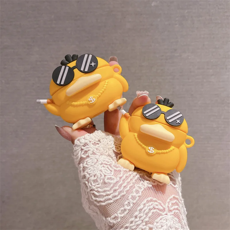 

Fashion Cartoon Yellow Duck AirPods 3 Case Apple AirPods 2 Case Cover AirPods Pro Case IPhone Earphone Accessories Air Pod Case